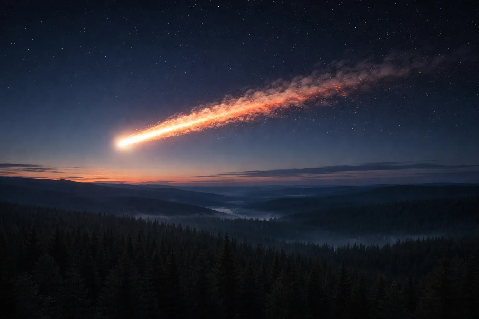 The Tunguska impact zone — flattened Siberian forest