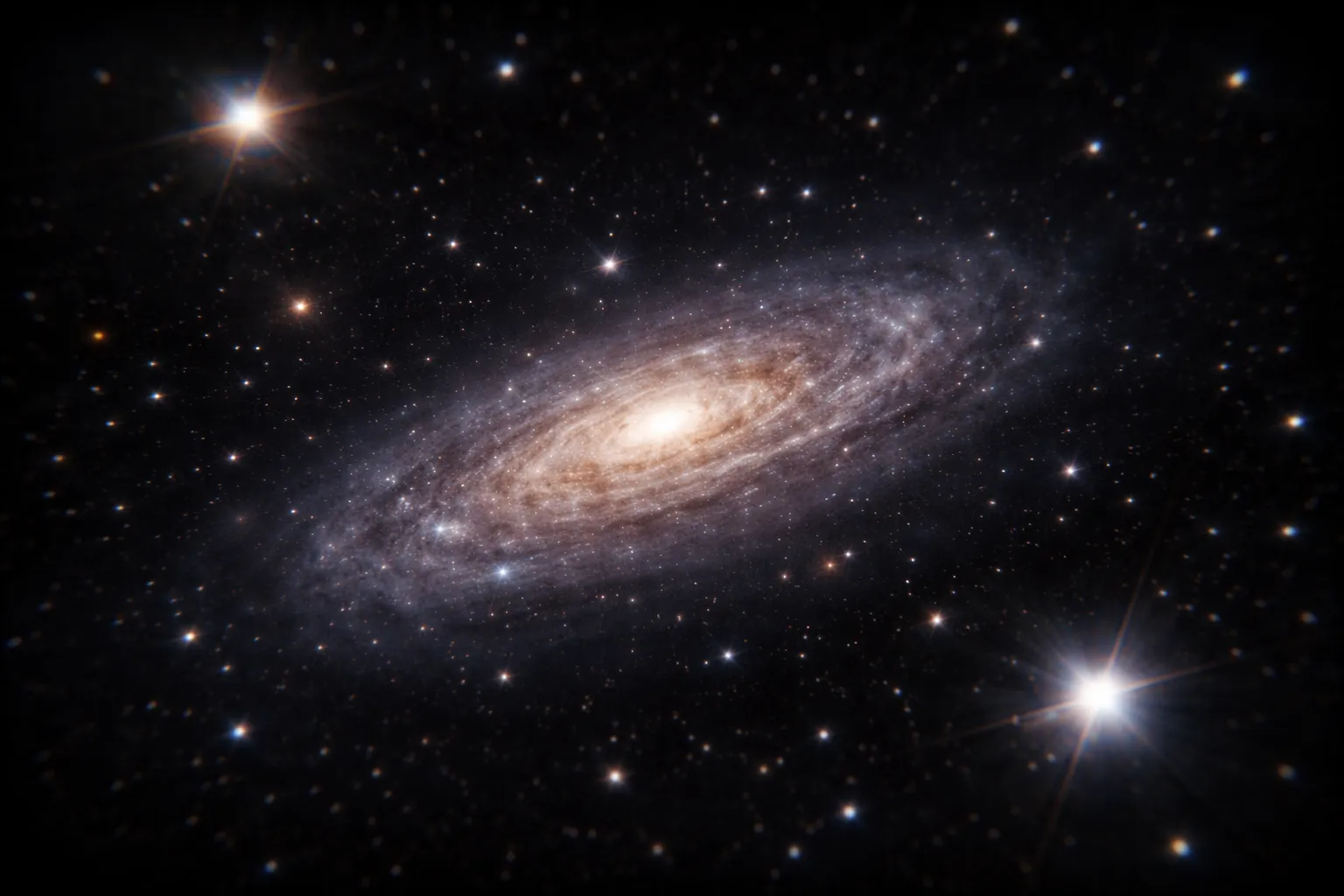 The Hubble Space Telescope's blurry first images before the corrective optics were installed in 1993.