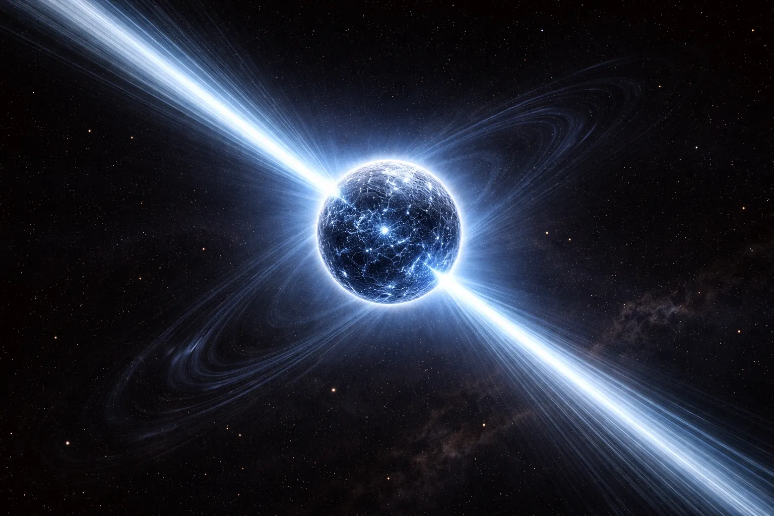 Cross-section diagram of a neutron star showing its incredibly dense interior structure.