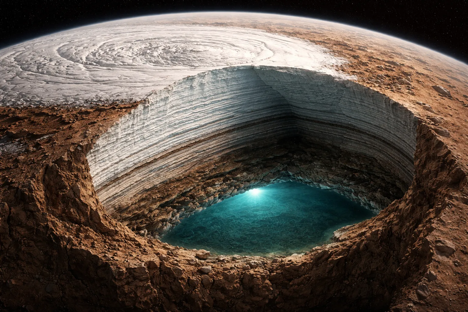The Mars Express spacecraft with its MARSIS radar instrument that detected the subsurface lake.