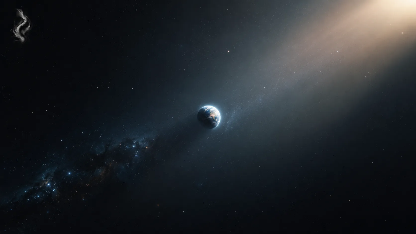 Earth as pale blue dot in deep space