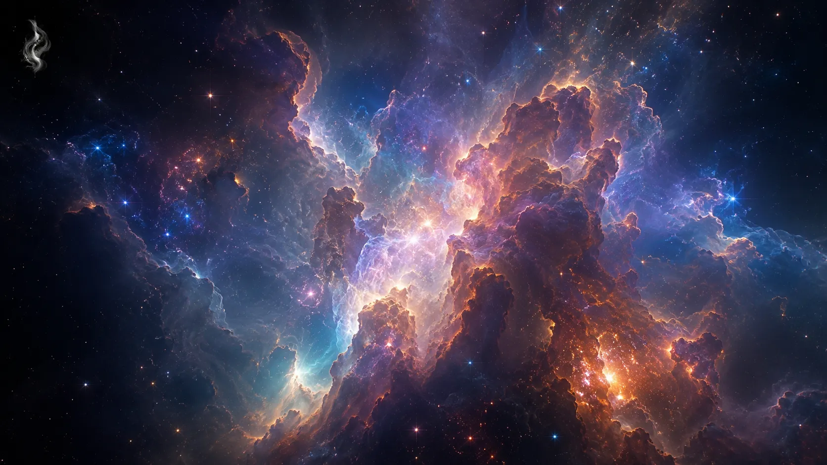 Glowing gas pillars of a stellar nursery nebula